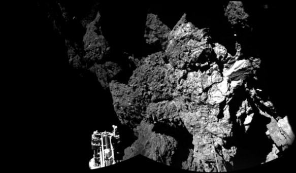 Philae's view from its current location on comet 67P/C-G. ( ESA/Rosetta/Philae/CIVA)